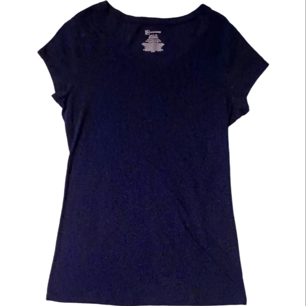 No Boundaries Plain Navy Blue Tee Shirt - Size L (11/13)
